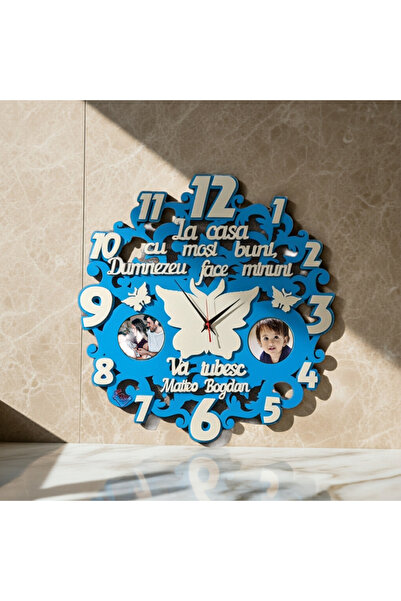 damoro Personalized wall clock for Mosi, Wood/Natural