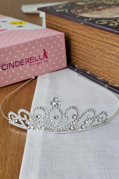 Cinderella Zircon Stone Girls' Princess Crown Silver Model13 - Birthday Party...