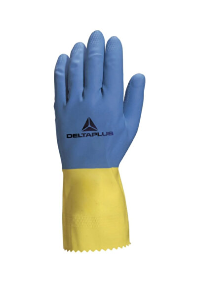 Delta Plus Yellow Blue Latex Household Gloves 7.5 (S)