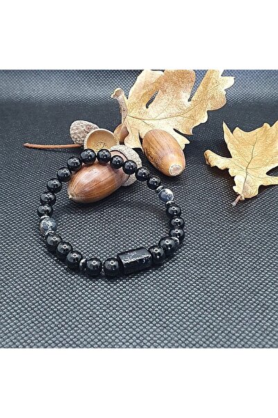 Ezera Γυναικείο βραχιόλι Nalin από τουρμαλίνη και μαύρο τυρκουάζ κέλυφος, χάν...