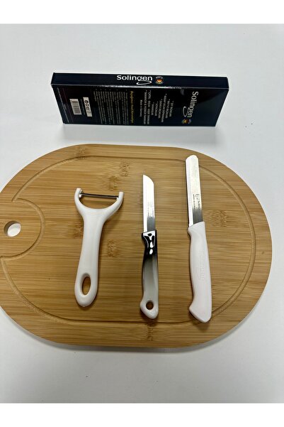 Solingen 3’lü Pro Mutfak Seti – Ebruli Meyve Bıçağı, Mikro Tırtıklı Sebze Bıç...