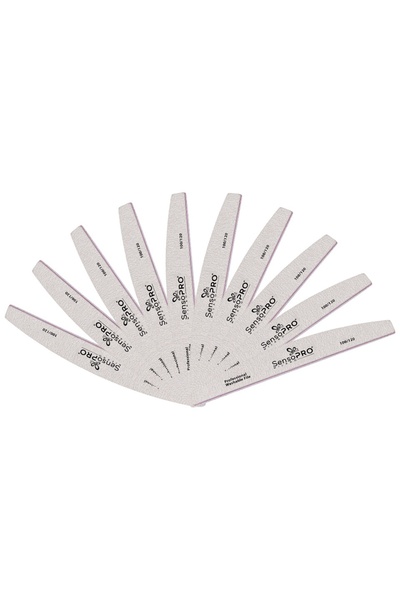 SensoPRO Milano Set of 10 Half Moon Nail Files, grit 100/120 -