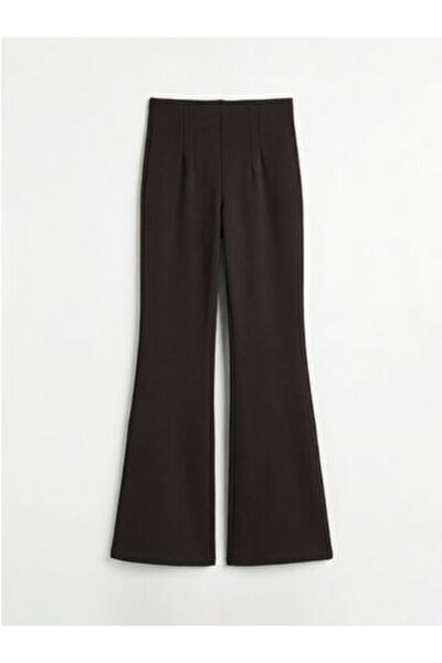 LC Waikiki M1 Season Brown Dar Fit Flared Women's P Pleated Pants