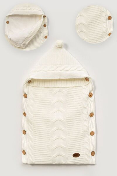 Riffy Baby Knitted Patterned Baby Swaddle with Side Buttons