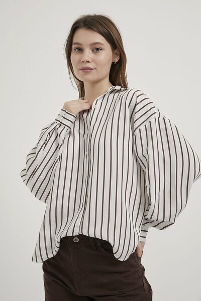 Arma Life Armalife 4035 Striped Comfortable Fit Women's Shirt