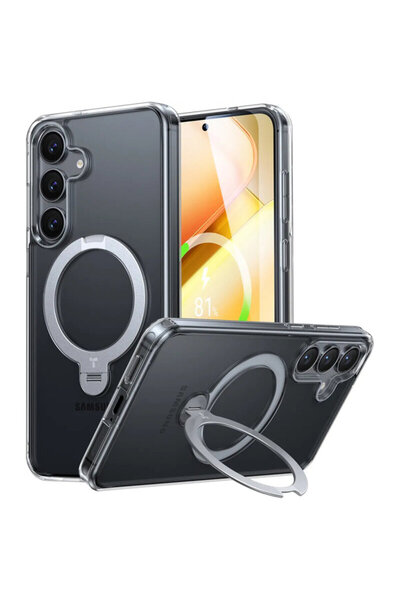 TORRAS Carcasă Samsung Galaxy S25 Plus Ostand Spin MagSafe Series, Transparentă