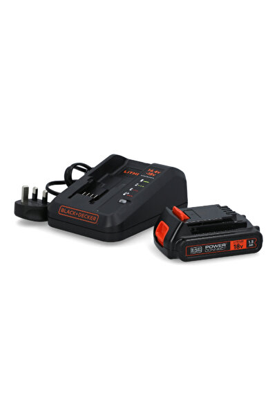Black&Decker بطارية ليثيوم أيون 18 فولت 1.5 أمبير مع شاحن سريع 1 أمبير