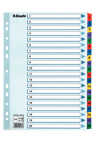 Esselte Divizoare index din carton 1-20 Mylar