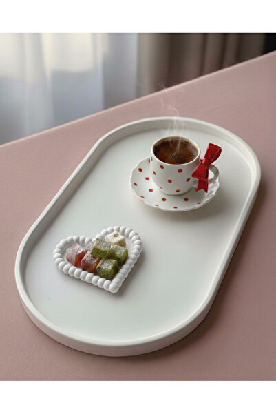 LUBIKO STUDIO 4 Adet Kalp Figürlü Dekoratif Sunum Tabağı & Takı Düzenleyici -...