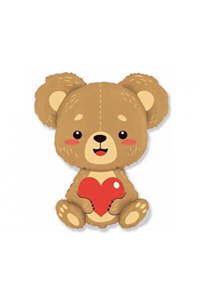 Flexmetal Teddy bear foil balloon with a heart 69x85 cm