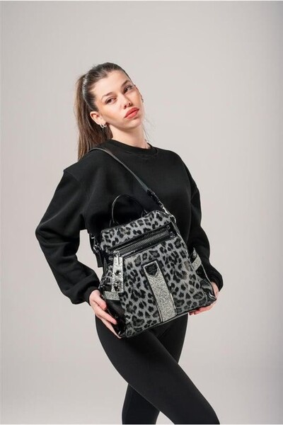 kendim fashion Poge Gray Leather Sleeve and Backpack