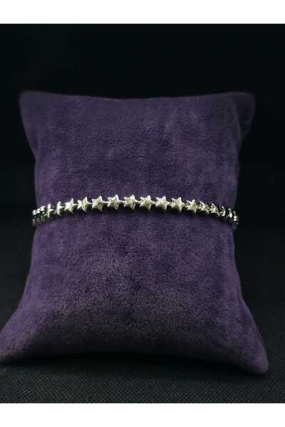 sarıyer silver Star Figured Steel Bracelet Jewelry Accessory Daily Gift Love ...