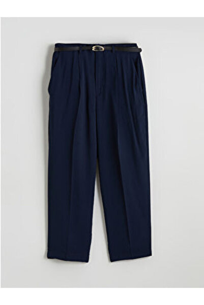 LC Waikiki M1 Season Navy Blue Beli Belt Pack Carrot Cut Women's Trousers