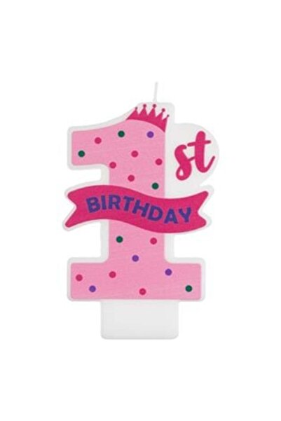 OEM Pink Fuchsia Birthday Cake Candle No.1