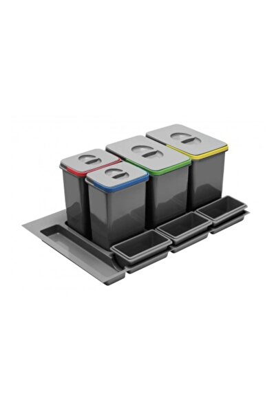 GTV MULTINO Waste Bin System 800 mm, 2 x 15 L + 2 x 7 L, Anthracite