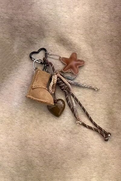 İLKYAZ Starfish and Snowflake Coffee Bag Charm and Purse Accessory Keychain (...
