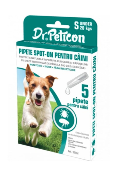 BistriVet Set 5 pipete antiparazitare non-medicamentoase pentru caini, Dr Pet...