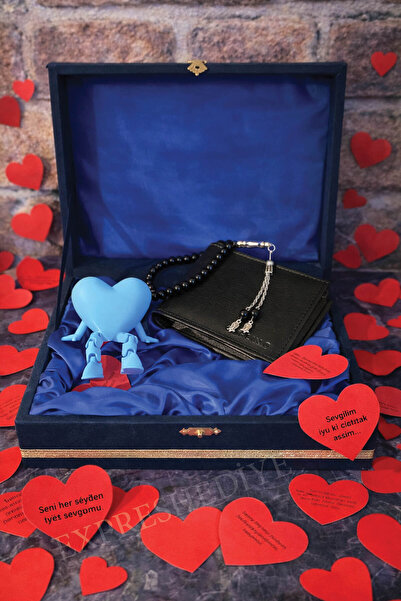 expreshediye Özel Kutuda İsimli Erkek Hediye Seti – Cüzdan ve Tesbih