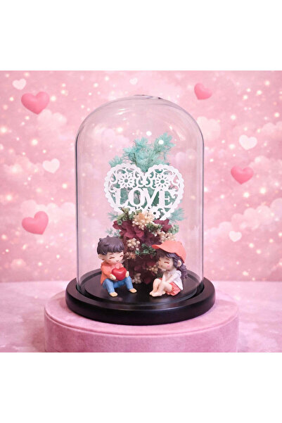 Danaya's Flowers Chibi Couple Forever Love Glass Dome