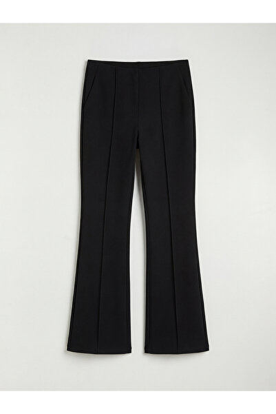 LC Waikiki M1 season Black High Waist واسع الأرجل بنطلون نسائي
