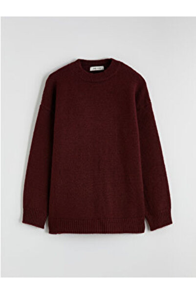 LC Waikiki Burgundy Crew Neck Women's Knitwear Sweater