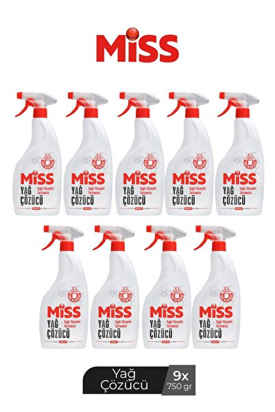 Miss YAĞ ÇÖZÜCÜ SPREYLİ 750 ML x 9