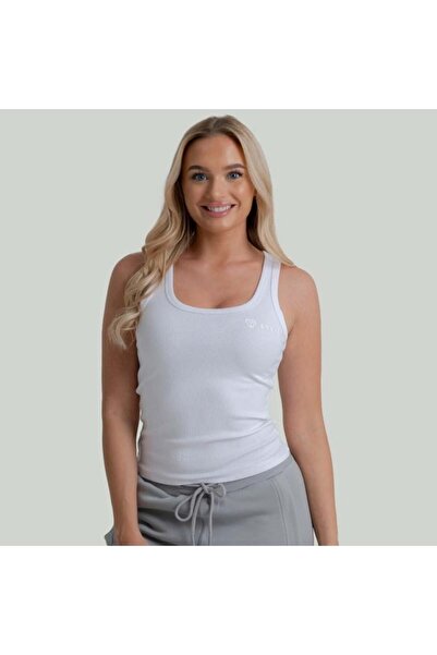 GymBeam Maiou cu nervuri pentru femei, alb - STRIX