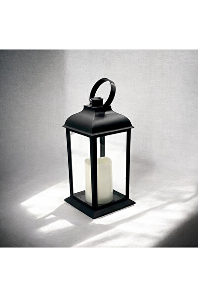 Generic Black plastic Ramadan lantern with battery-operated candle – safe and...