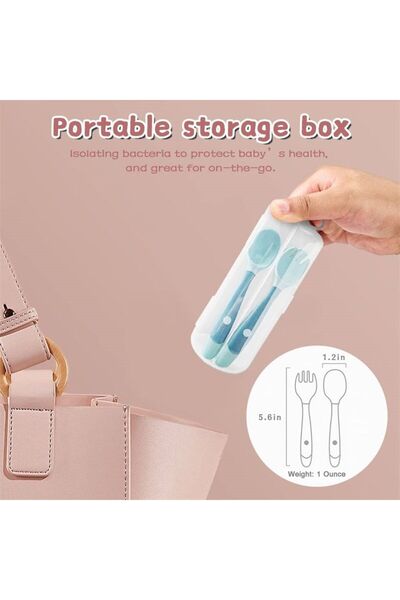 Generic 360° Bendable Silicone Baby Spoon & Fork Set - BPA-Free, Self-Feeding...