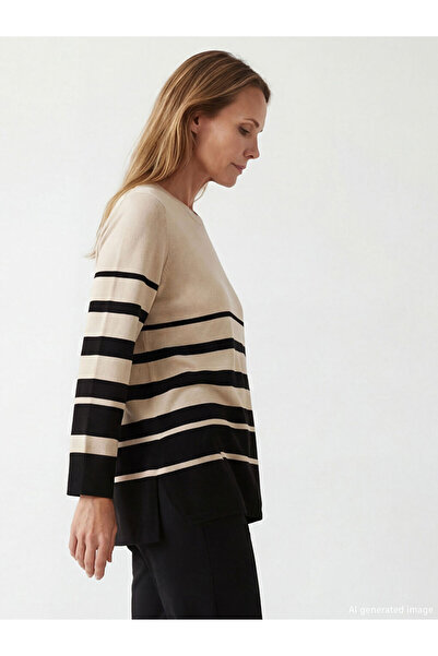 LC Waikiki Zero Roba Collar Striped Women's Knitwear Sweater from Uzg Store f...