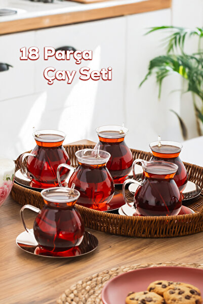 Porsima Keyf-i Ala 18 Parça Çay Bardağı Seti 200 ml