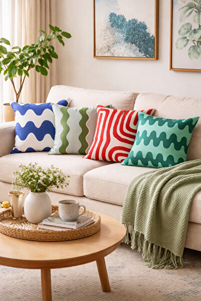 Evdek Double-Sided Printed 4-Piece Throw Pillow Cover 6Eod5