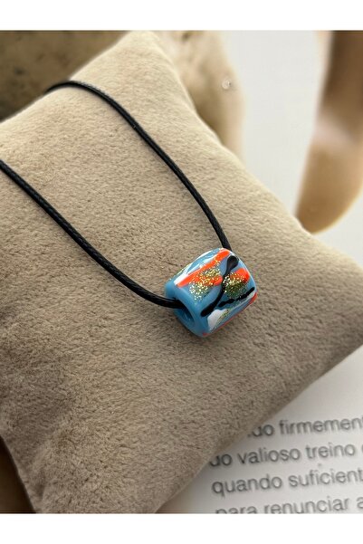 roshel Handmade Murano Bead Necklace with Enamel Special Design Murano Glass ...