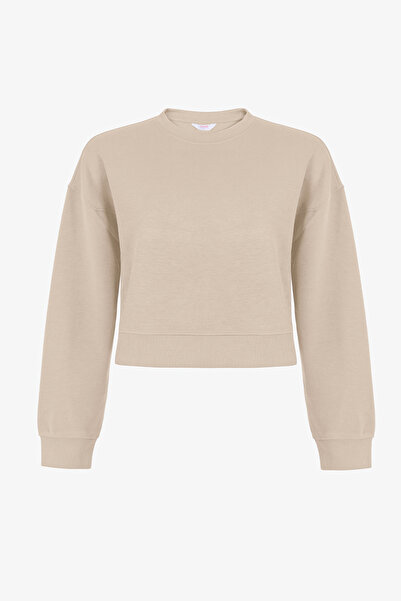 Penti Beige Silky Feel Contrast Sweatshirt