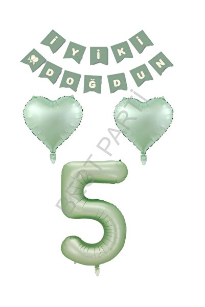 BEST PARTİ مجموعة لافتات عيد الميلاد باللون الأخضر على شكل قلب من BEST - العمر 5