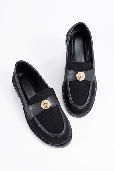 FEMME Mocasini de damă, casual, cu accesorii aurii, pantofi de zi cu zi, Mirc...