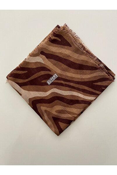 Eyfel İnce Zebra Desen Tülbent Yazma