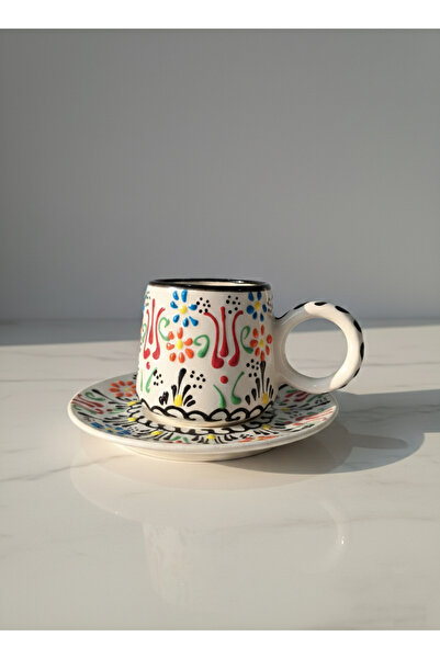 RGS HOMELİFE 2-Piece Handmade Kazan Type 4-Piece Turkish Coffee Cup Set for 2...