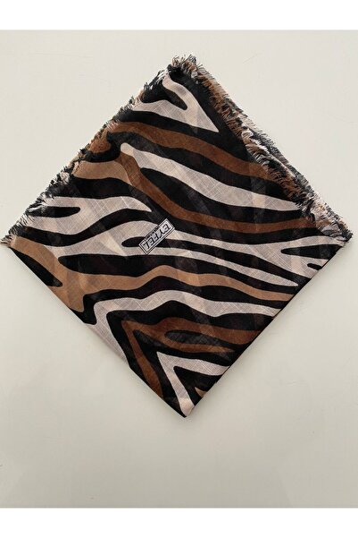 Eyfel İnce Zebra Desen Tülbent Yazma