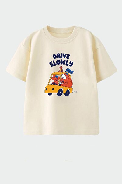 Monila Erkek Çocuk Slogan Baskılı Pamuklu Bisiklet Yaka T-shirt