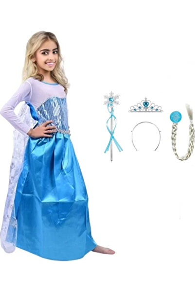 oemco Set rochie Elsa Frozen cu accesorii, 5-7 ani