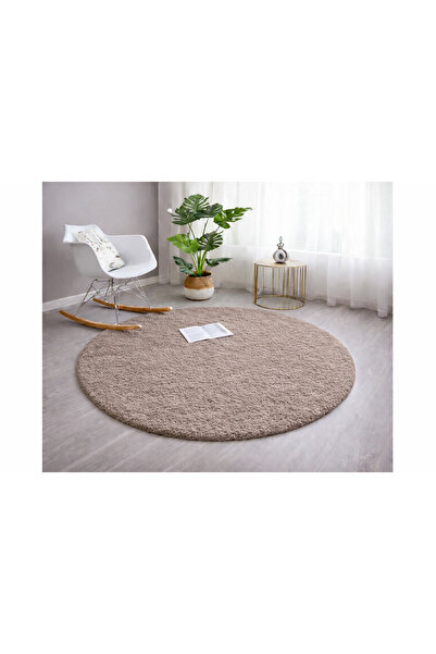 Sarar Yuvarlak Peluş Kaymaz Jel Taban Vizon Pofuduk Halı Yolluk Kilim