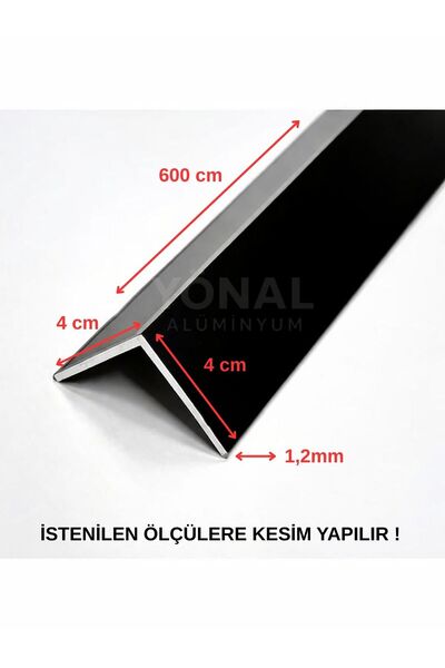 Marka Alüminyum Köşe Profili Alüminyum Köşebent L Profil SİYAH 4 CM X 4 CM X ...