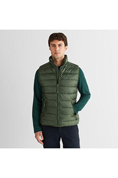 Gant Erkek Yeşil Regular Fit Dik Yaka Kaz Tüyü Yelek