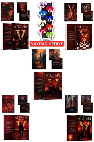 İndigo Kitap Ateşpare Serisi 5 Kitap Set(KARTONKAPAK)8'li Özel Tasarım Hareke...