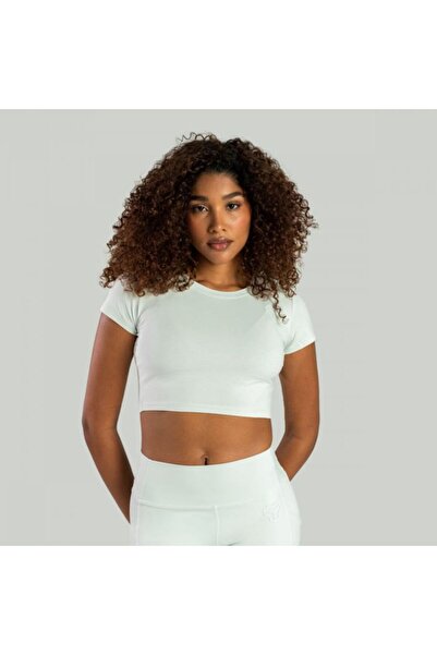 GymBeam Top scurt esențial pentru femei, gri lunar - STRIX