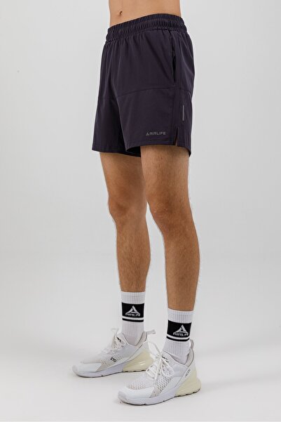 Airlife ملابس رياضية CRI-22 Run 18 سم شورت رجالي مبطن داعم للجري باللون الأزر...