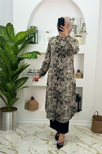 zehra aksoy Viskon Kumaş Yeni Sezon Pamuklu Tunik Siyah