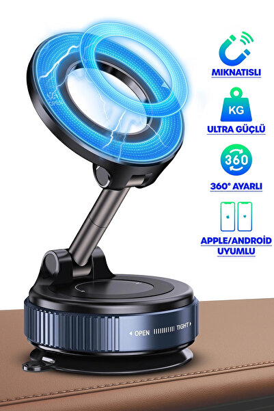 Venenon 360 Araba Telefon Tutucu Ayarlanabilir Masa Üstü Vakumlu Mıknatıslı M...