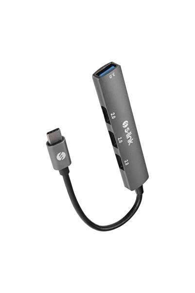 EASERA TİCARET S-LINK SW-U324 محول من النوع C إلى 3 منافذ USB 2.0 ومنفذ USB 3...